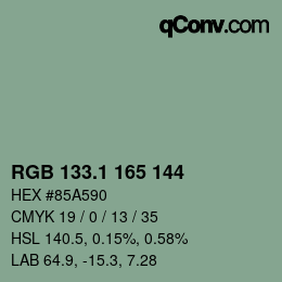 Color code: RGB 133.1 165 144 | qconv.com