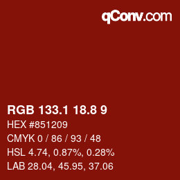 Color code: RGB 133.1 18.8 9 | qconv.com