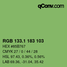 カラーコード: RGB 133.1 183 103 | qconv.com
