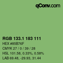 カラーコード: RGB 133.1 183 111 | qconv.com