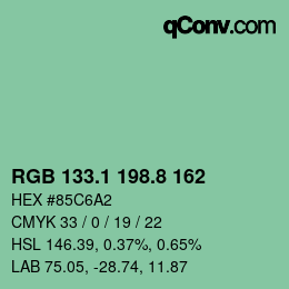 Color code: RGB 133.1 198.8 162 | qconv.com