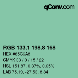 Color code: RGB 133.1 198.8 168 | qconv.com