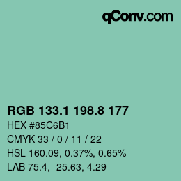 Color code: RGB 133.1 198.8 177 | qconv.com