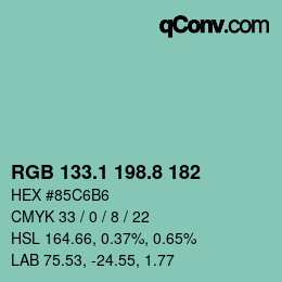 Farbcode: RGB 133.1 198.8 182 | qconv.com