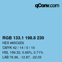 Color code: RGB 133.1 198.8 230 | qconv.com