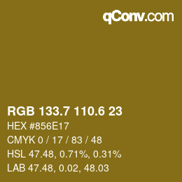 カラーコード: RGB 133.7 110.6 23 | qconv.com