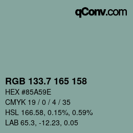 カラーコード: RGB 133.7 165 158 | qconv.com