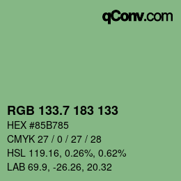 カラーコード: RGB 133.7 183 133 | qconv.com