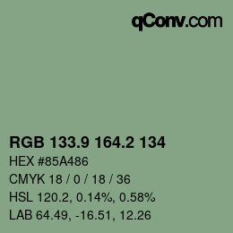Color code: RGB 133.9 164.2 134 | qconv.com