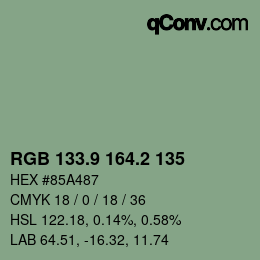 Color code: RGB 133.9 164.2 135 | qconv.com
