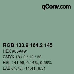 Color code: RGB 133.9 164.2 145 | qconv.com