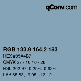 Color code: RGB 133.9 164.2 183 | qconv.com