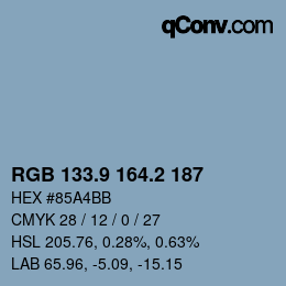 Color code: RGB 133.9 164.2 187 | qconv.com
