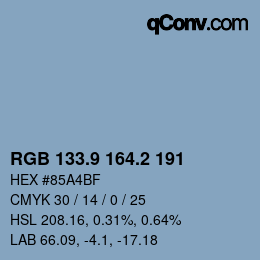 Color code: RGB 133.9 164.2 191 | qconv.com
