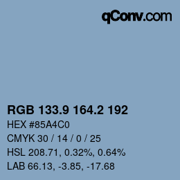 Color code: RGB 133.9 164.2 192 | qconv.com