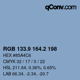 Color code: RGB 133.9 164.2 198 | qconv.com