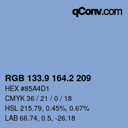 Color code: RGB 133.9 164.2 209 | qconv.com