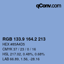 Color code: RGB 133.9 164.2 213 | qconv.com