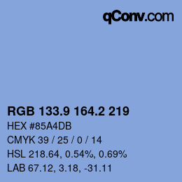 Color code: RGB 133.9 164.2 219 | qconv.com