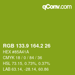 カラーコード: RGB 133.9 164.2 26 | qconv.com