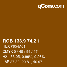 Color code: RGB 133.9 74.2 1 | qconv.com