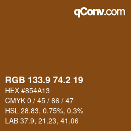Color code: RGB 133.9 74.2 19 | qconv.com