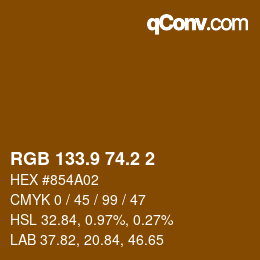 Color code: RGB 133.9 74.2 2 | qconv.com