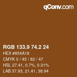 Color code: RGB 133.9 74.2 24 | qconv.com