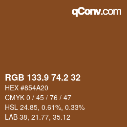 Color code: RGB 133.9 74.2 32 | qconv.com