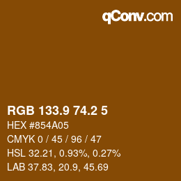 Color code: RGB 133.9 74.2 5 | qconv.com