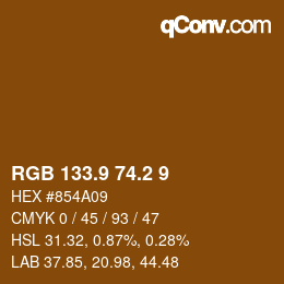 Color code: RGB 133.9 74.2 9 | qconv.com