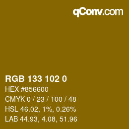 Color code: RGB 133 102 0 | qconv.com