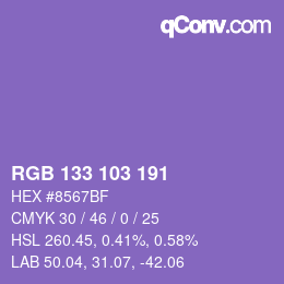 Color code: RGB 133 103 191 | qconv.com