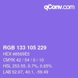 Color code: RGB 133 105 229 | qconv.com