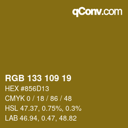 カラーコード: RGB 133 109 19 | qconv.com