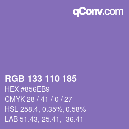 Color code: RGB 133 110 185 | qconv.com