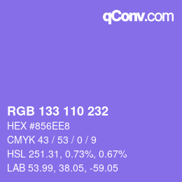 Color code: RGB 133 110 232 | qconv.com