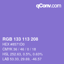 颜色代码: RGB 133 113 208 | qconv.com