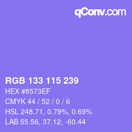 颜色代码: RGB 133 115 239 | qconv.com