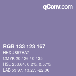Farbcode: RGB 133 123 167 | qconv.com