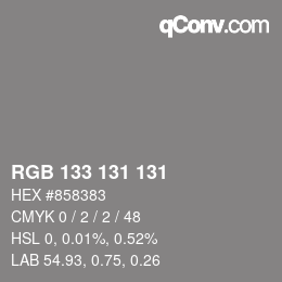 カラーコード: RGB 133 131 131 | qconv.com