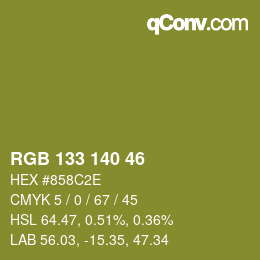 颜色代码: RGB 133 140 46 | qconv.com