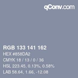 Color code: RGB 133 141 162 | qconv.com