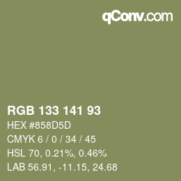 カラーコード: RGB 133 141 93 | qconv.com