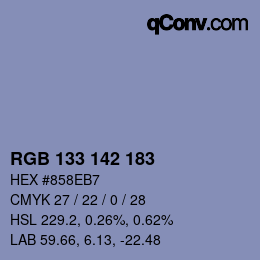 Código de color: RGB 133 142 183 | qconv.com