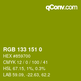 Color code: RGB 133 151 0 | qconv.com