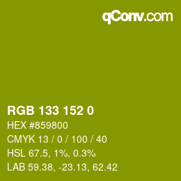 Color code: RGB 133 152 0 | qconv.com