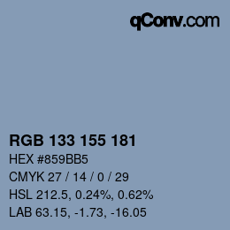 カラーコード: RGB 133 155 181 | qconv.com