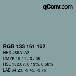 Color code: RGB 133 161 162 | qconv.com