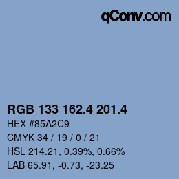 カラーコード: RGB 133 162.4 201.4 | qconv.com